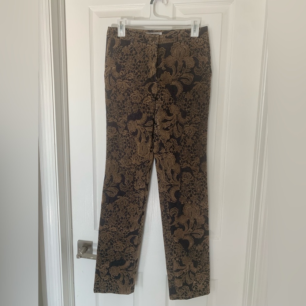 flocked denim pants